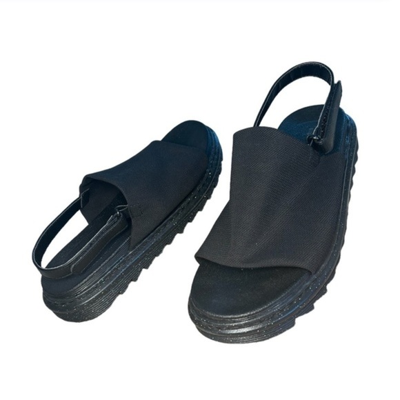 NWOT SINCERELY JULES TINA BLACK SPARKLE HEEL STRAP SANDALS, BIG GIRLS SIZE 4M - Picture 2 of 8